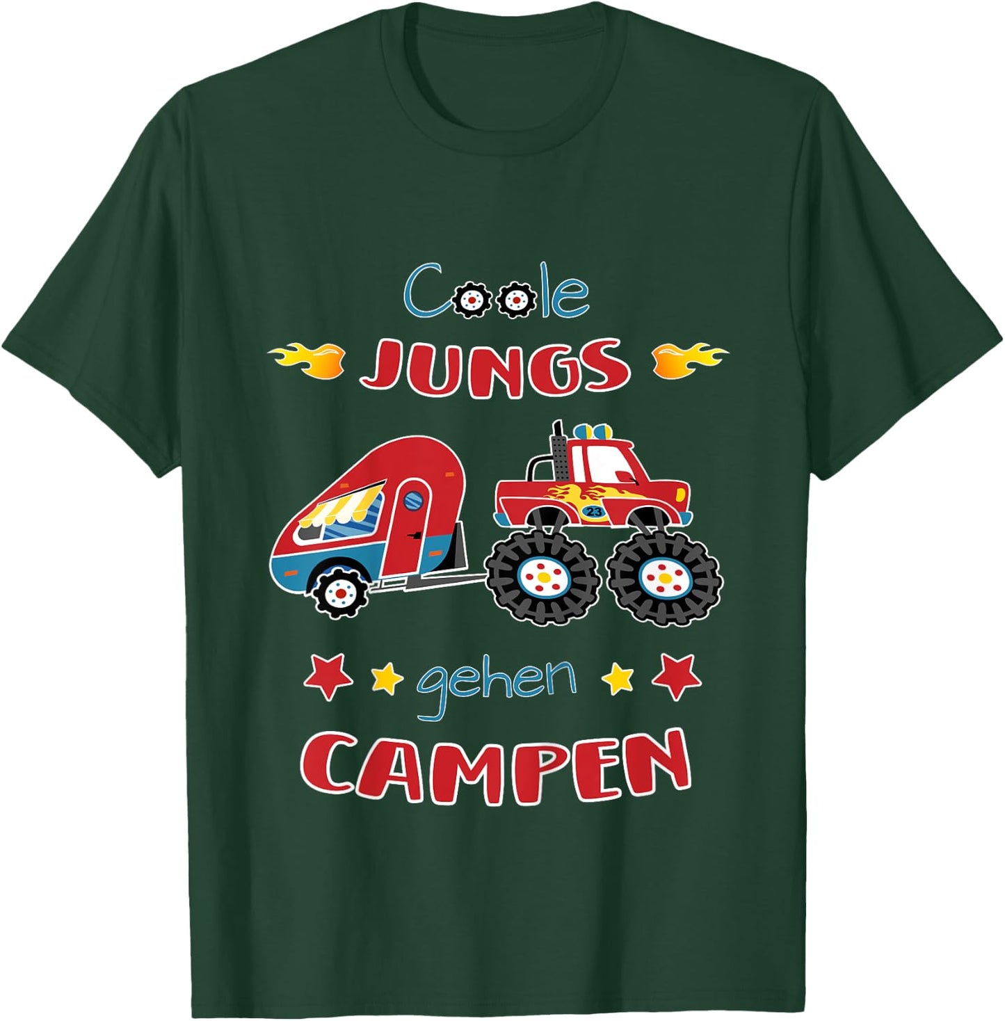 Camping Monster Truck - Coole Jungs gehen campen Jungen T-Shirt - T-Shirt | Forest