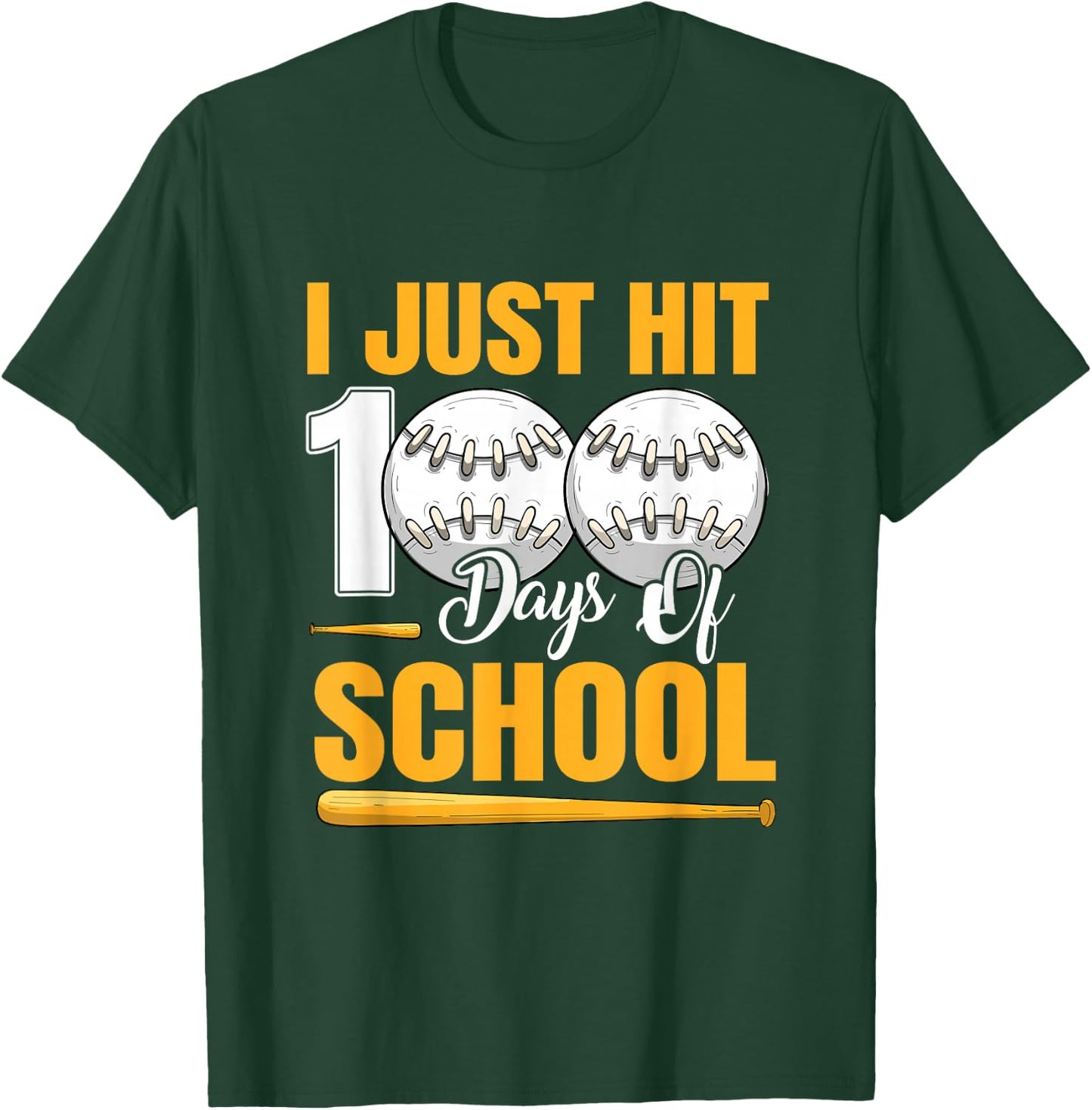 100th Day Of School 100 Days Smarter Boys Girls Baseball T-Shirt - T-Shirt | Forest