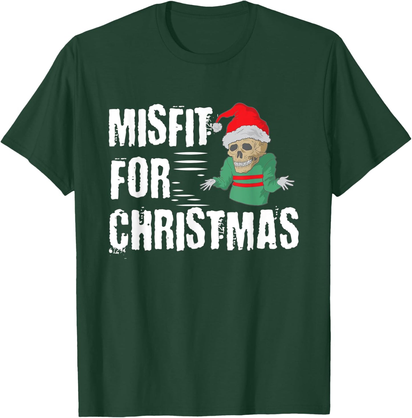 Misfit for Christmas Skull T-Shirt - T-Shirt | Forest