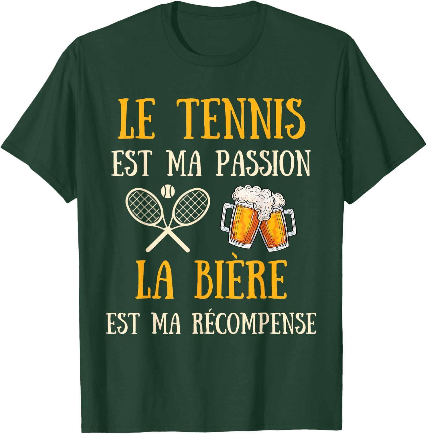 Men's Tennis Humour Tennisman Gift Humorous Beer , Black, S T-Shirt - T-Shirt | Forest
