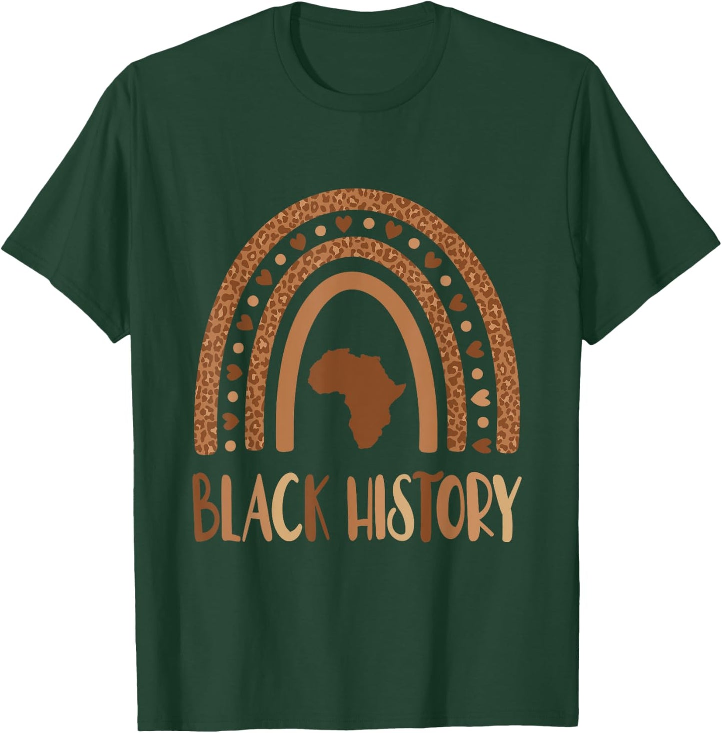 Black History Month Melanated Melanin Rainbow Leopard Print T-Shirt - T-Shirt | Forest