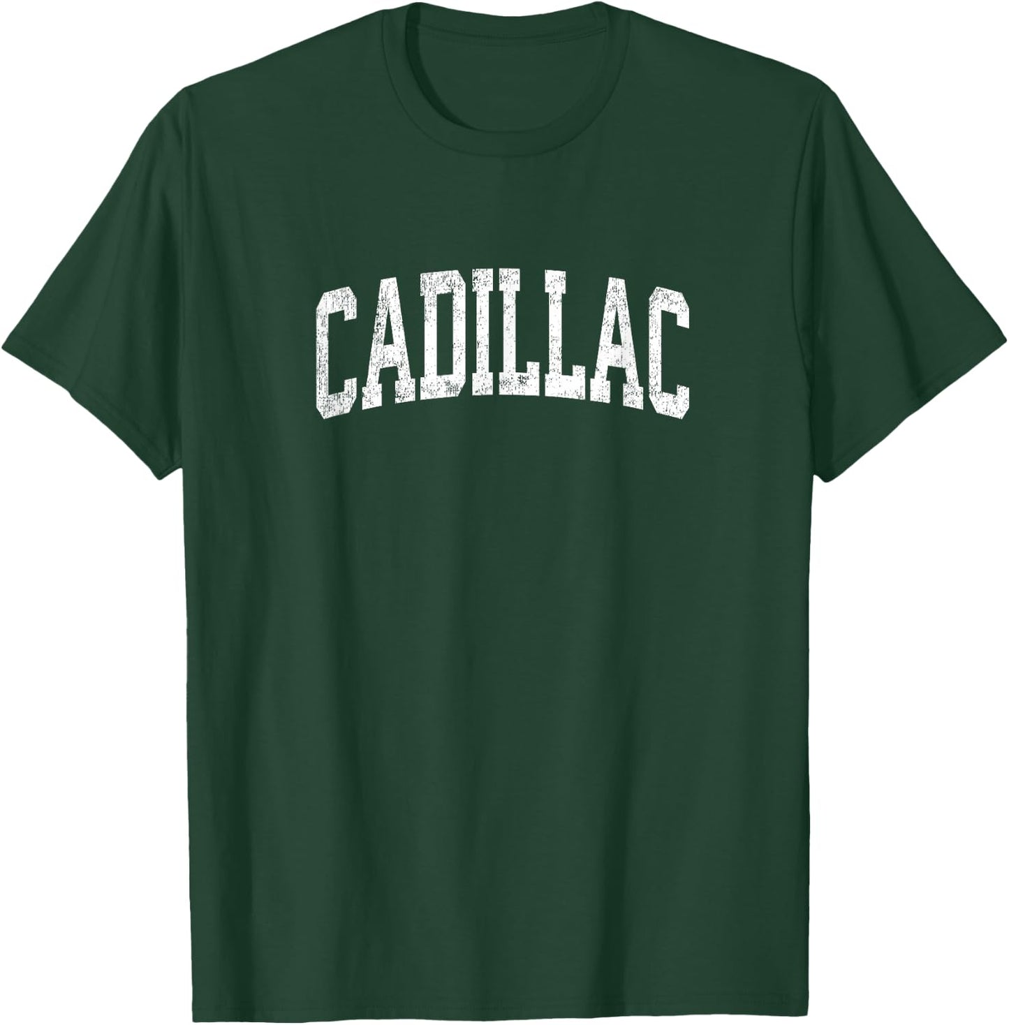 Cadillac Michigan MI Vintage Athletic Sports Design T-Shirt - T-Shirt | Forest