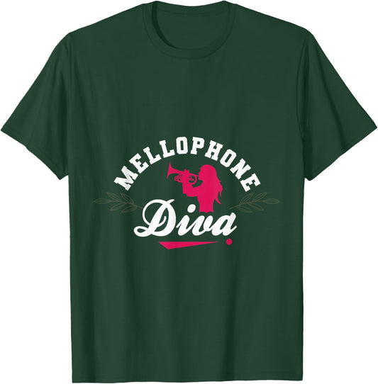 Mellophone Diva Mellophonist Marching Band Funny Apparel T-Shirt - T-Shirt | Forest