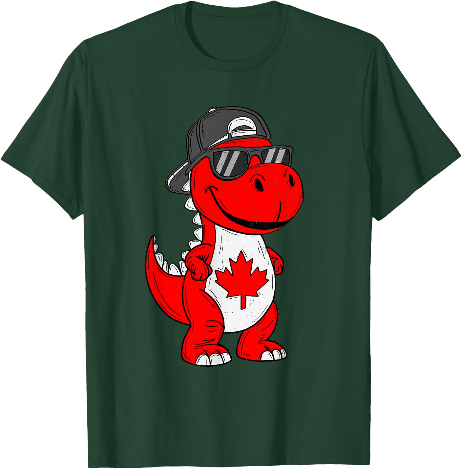Canadian Dinosaur Trex Maple Leaf Canada Boy Kids Toddler T-Shirt - T-Shirt | Forest