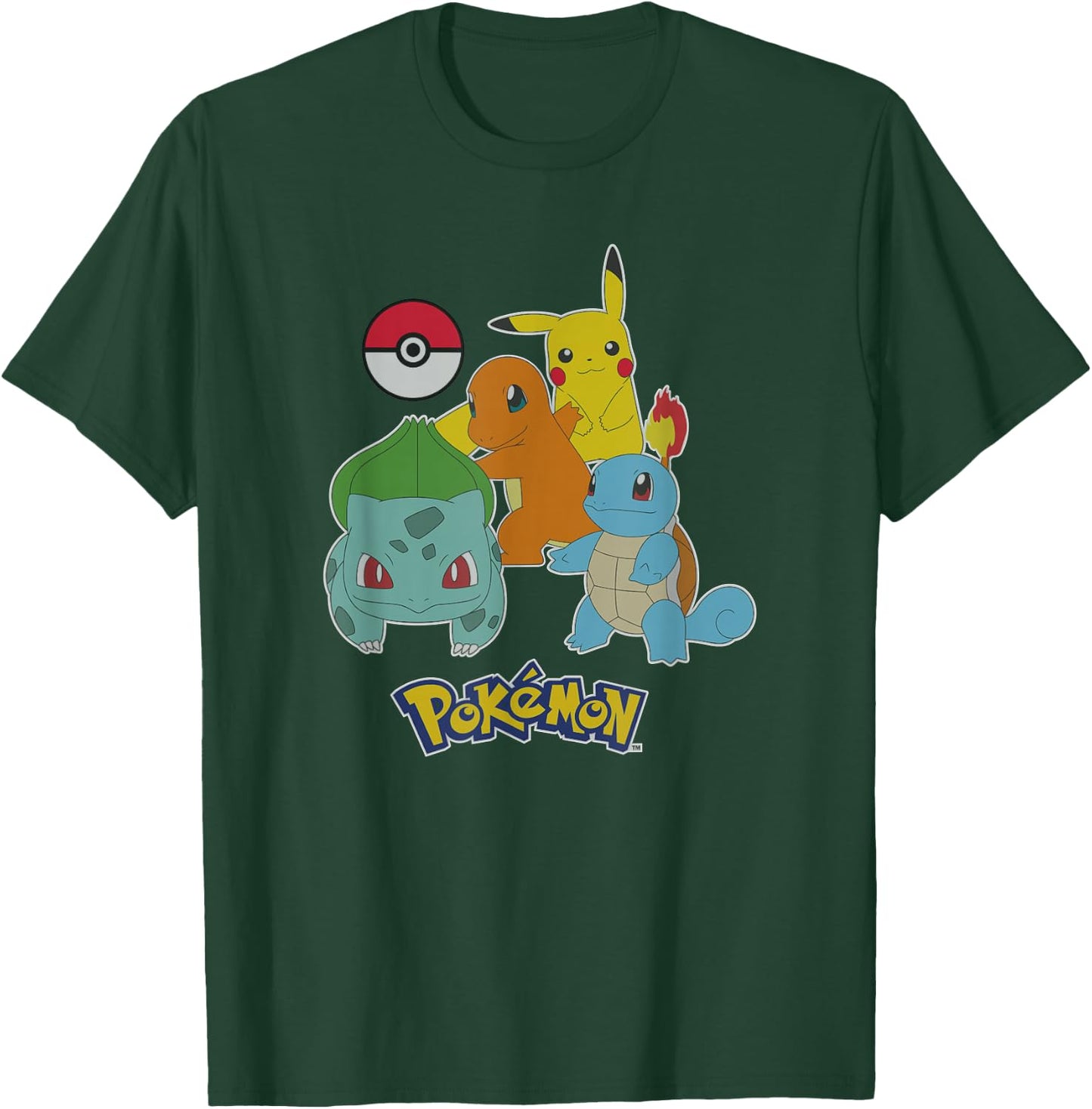 Pokémon First Generation Group Shot Logo T-Shirt - T-Shirt | Forest