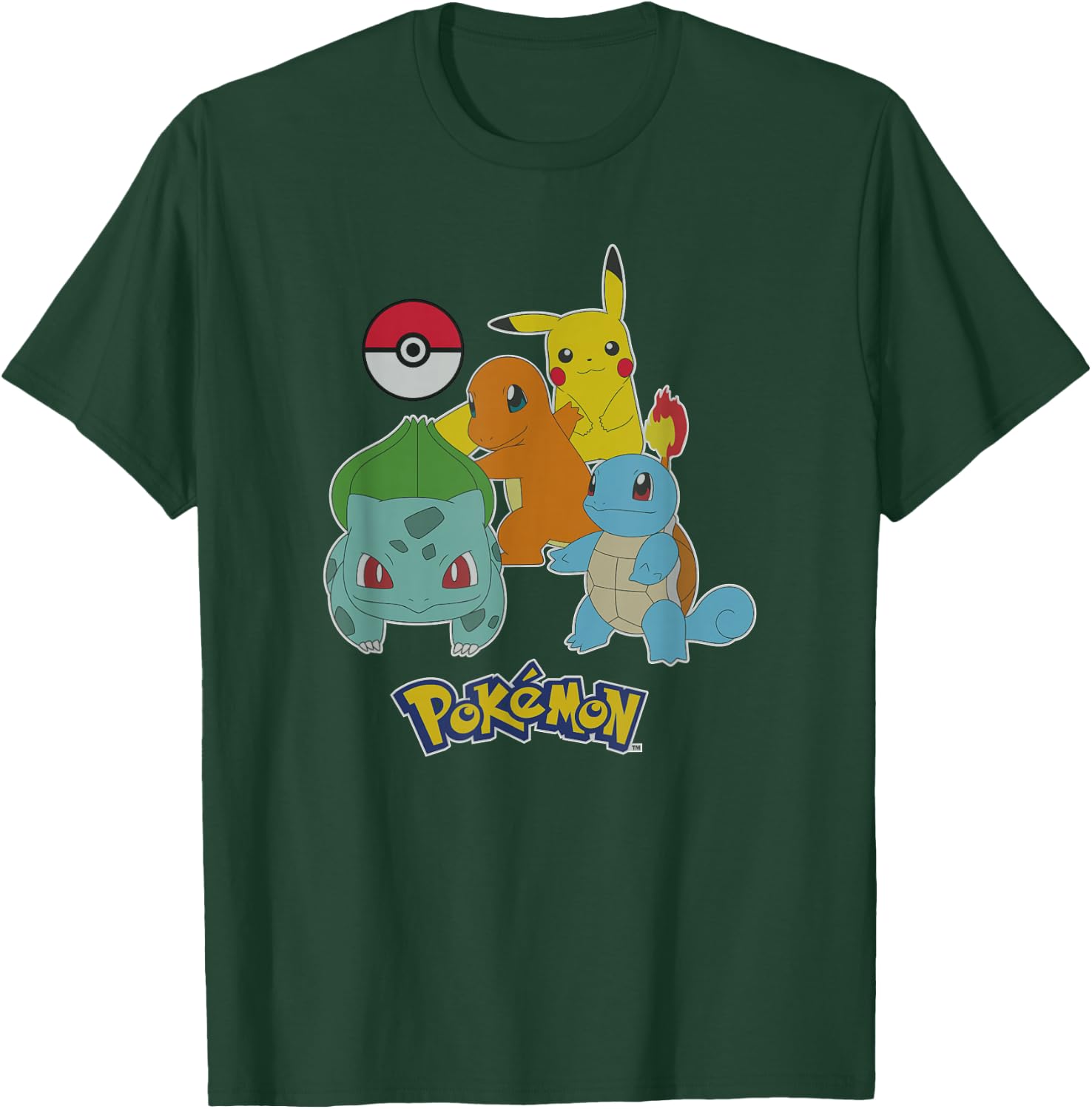 Pokémon First Generation Group Shot Logo T-Shirt - T-Shirt | Forest