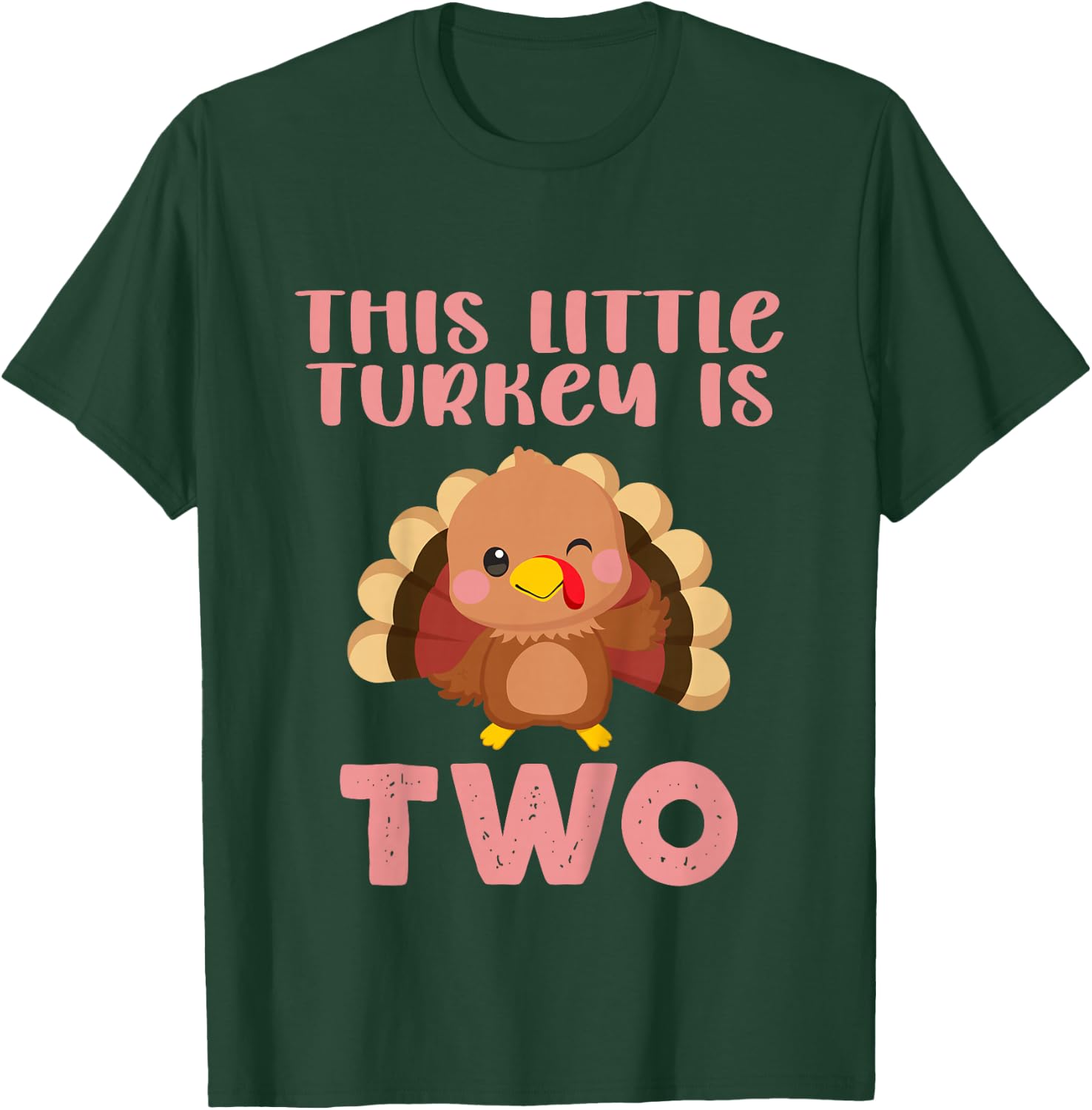 Kids Birthday On Thanksgiving This Little Turkey Is Two 2nd 2024 T-Shirt - T-Shirt | Forest