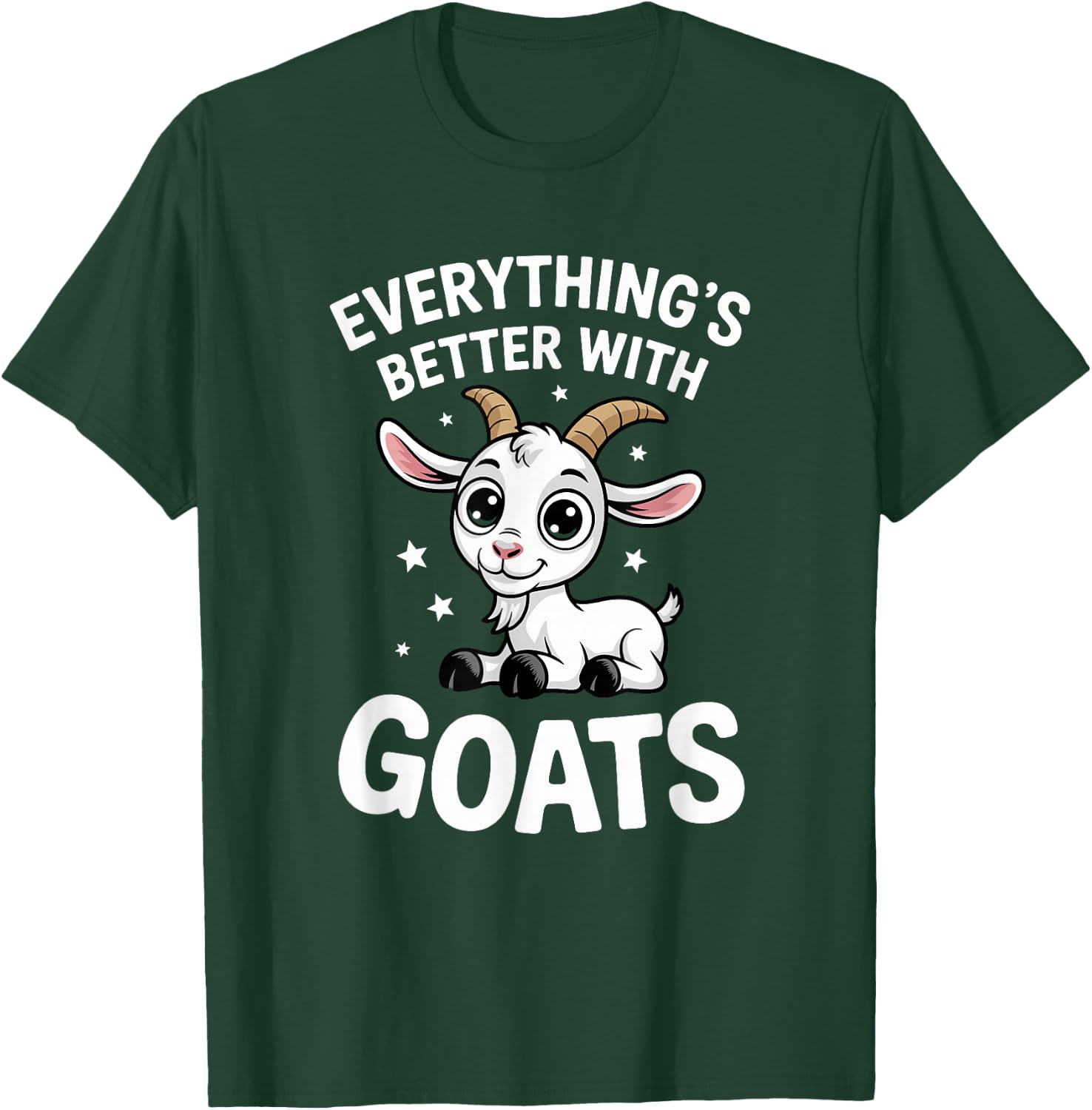 Cute Goat Lover Adults or Kids Boys Girls Goats T-Shirt - T-Shirt | Forest
