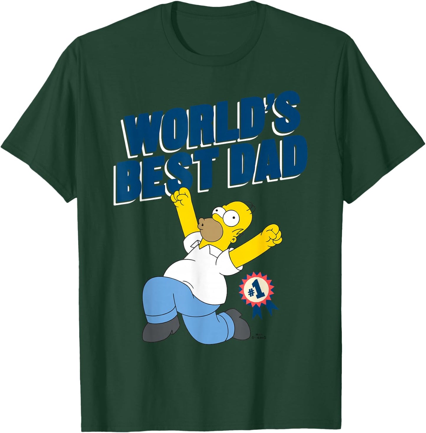 The Simpsons Father's Day World's Best Dad #1 Happy Homer T-Shirt - T-Shirt | Forest