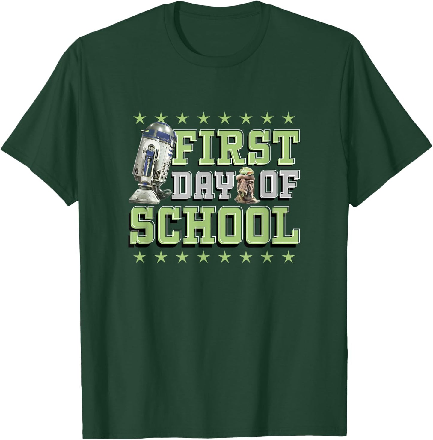 Star Wars: The Mandalorian Grogu R2-D2 First Day Of School T-Shirt - T-Shirt | Forest