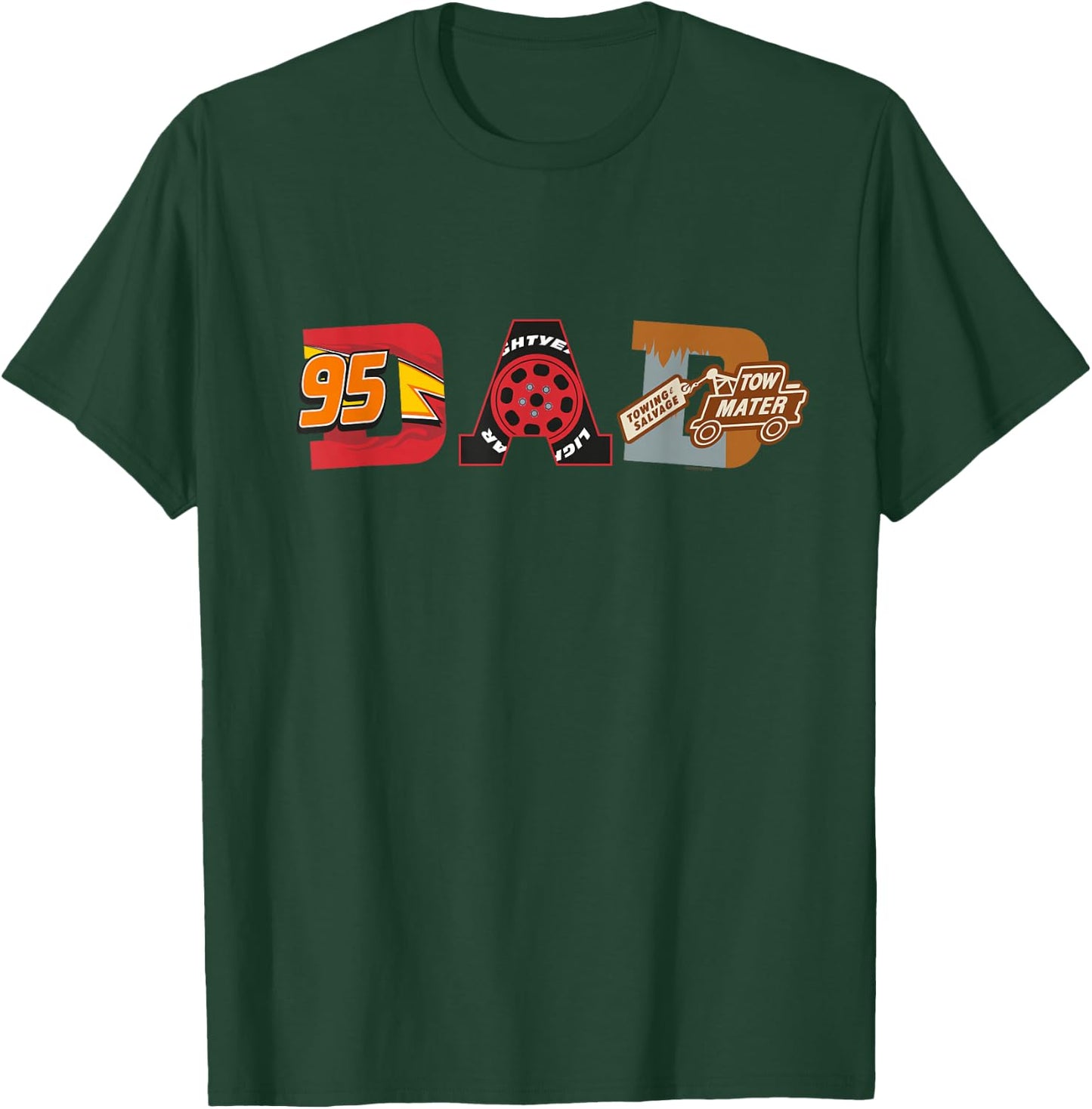 Disney and Pixar's Cars Dad Father's Day Birthday , Black, S T-Shirt - T-Shirt | Forest