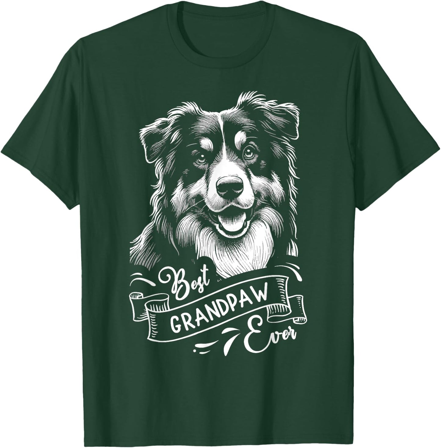 Best Grandpaw Ever Australian Shepherd Dog Grandpa Men Women Kids T-Shirt - T-Shirt | Forest