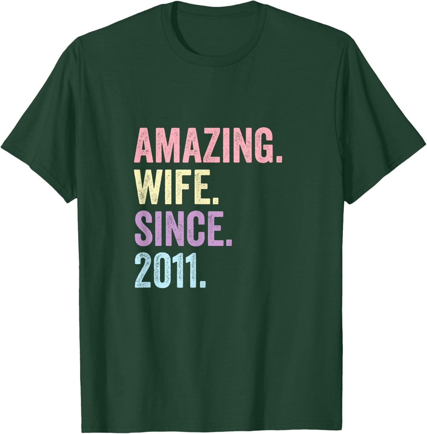 Amazing Wife Since 2011 | 15 Hochzeitstag 15 Jahre T-Shirt - T-Shirt | Forest