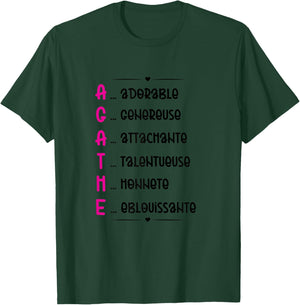 Agathe Prenom Personnalisé Femme Cadeau Prenom Agathe Girls' , white T-Shirt - T-Shirt | Forest