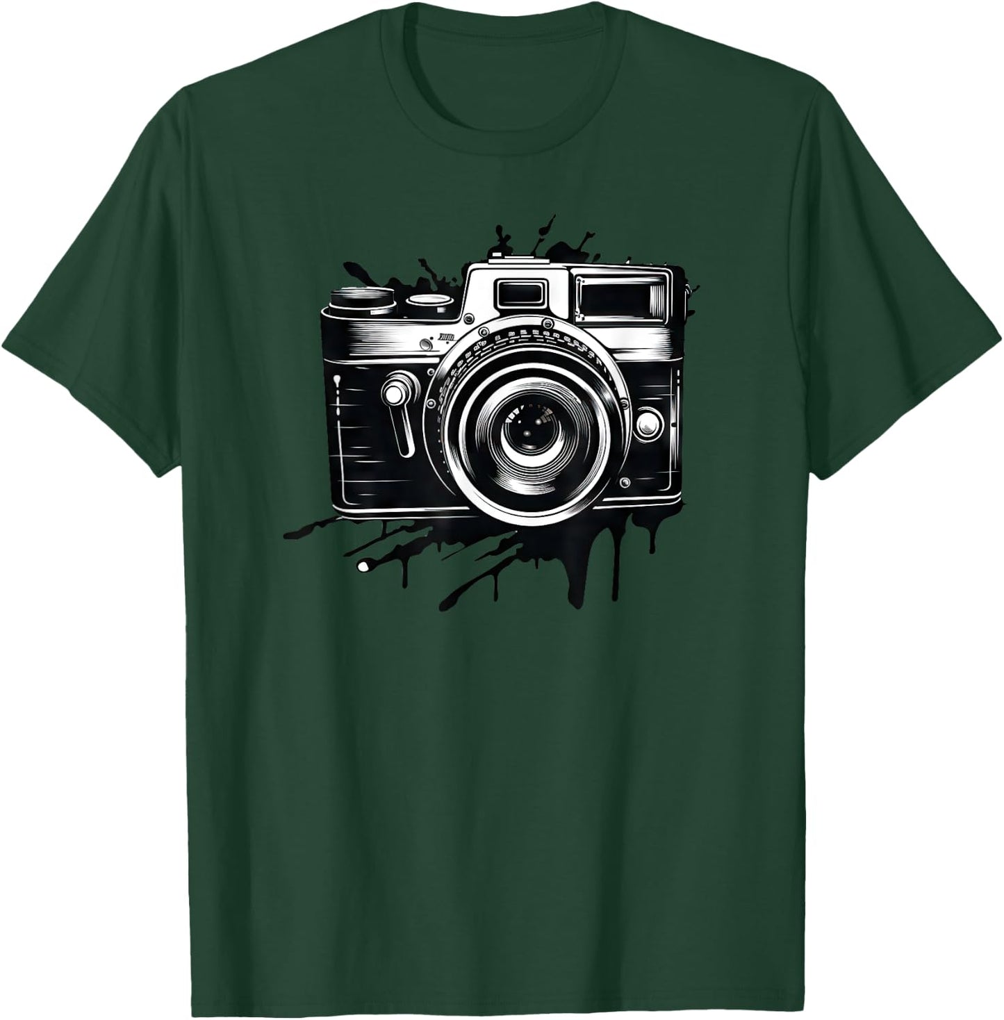 Capture The Moment Vintage Camera Photographer Print T-Shirt - T-Shirt | Forest