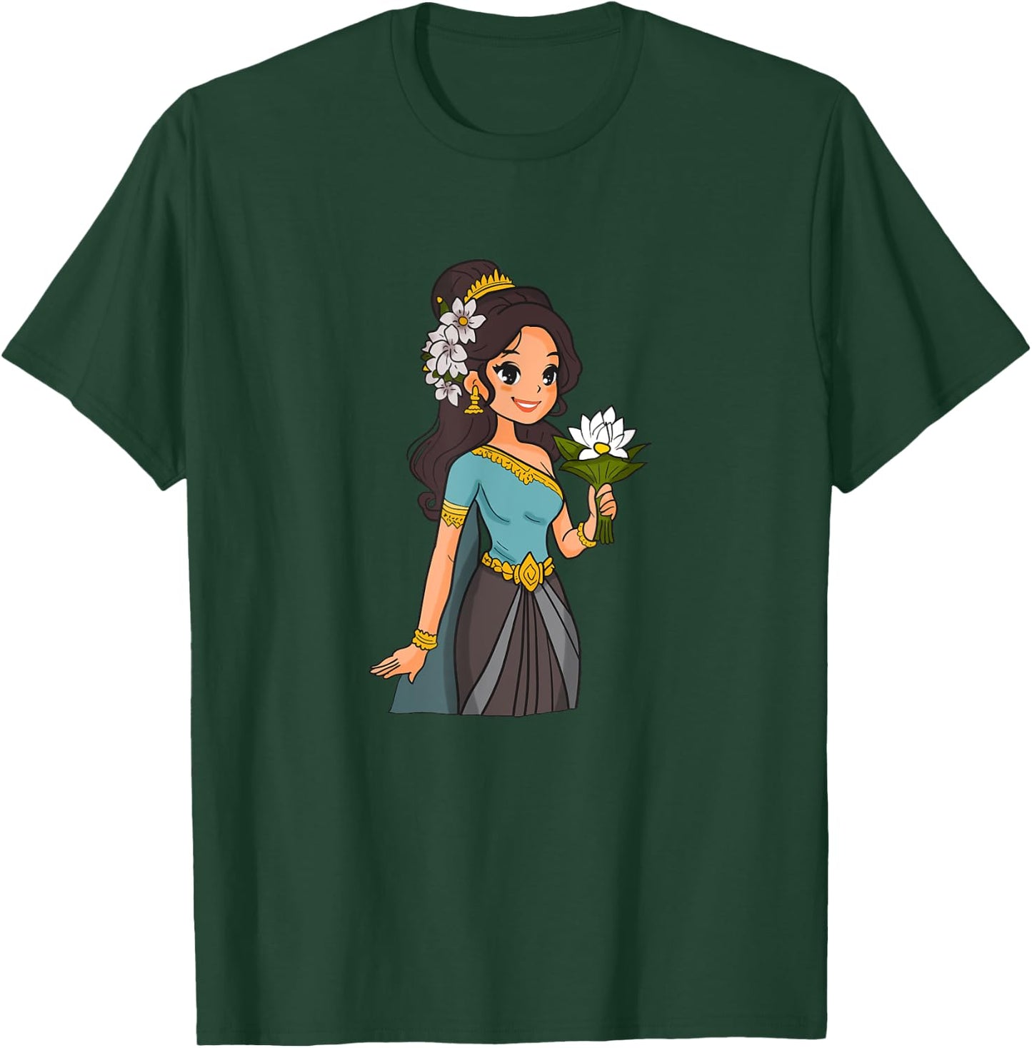 Cambodia Cambodian Woman Khmer Girl Apsara T-Shirt - T-Shirt | Forest