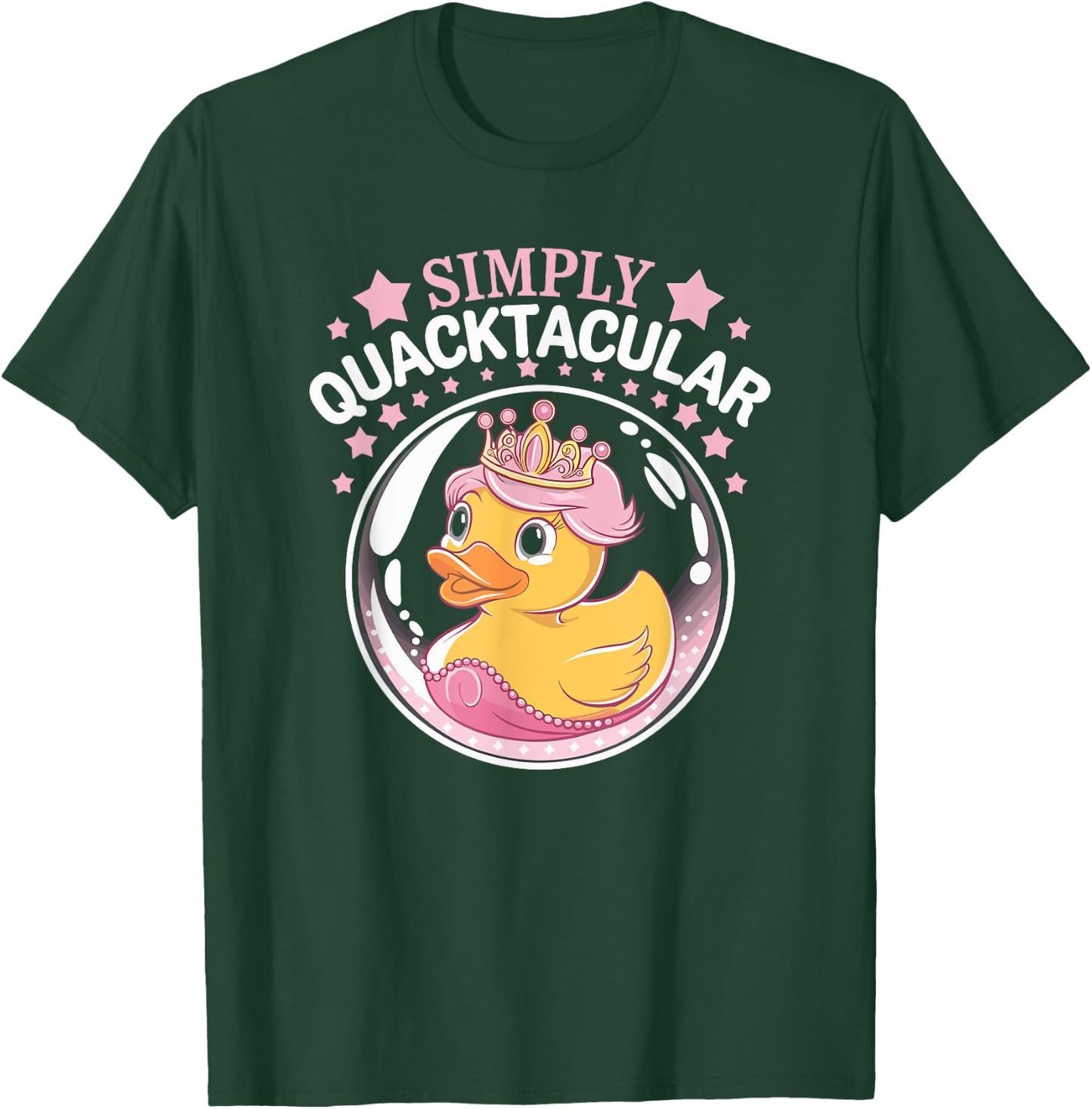 Rubber Duck Princess, Simply Quacktacular, Girls Duck Lover T-Shirt - T-Shirt | Forest