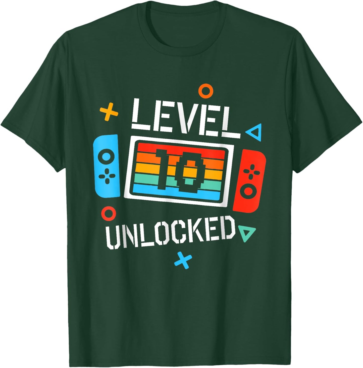 10 Year Old Level Unlocked Shirt 10th Birthday B-day T-Shirt - T-Shirt | Forest