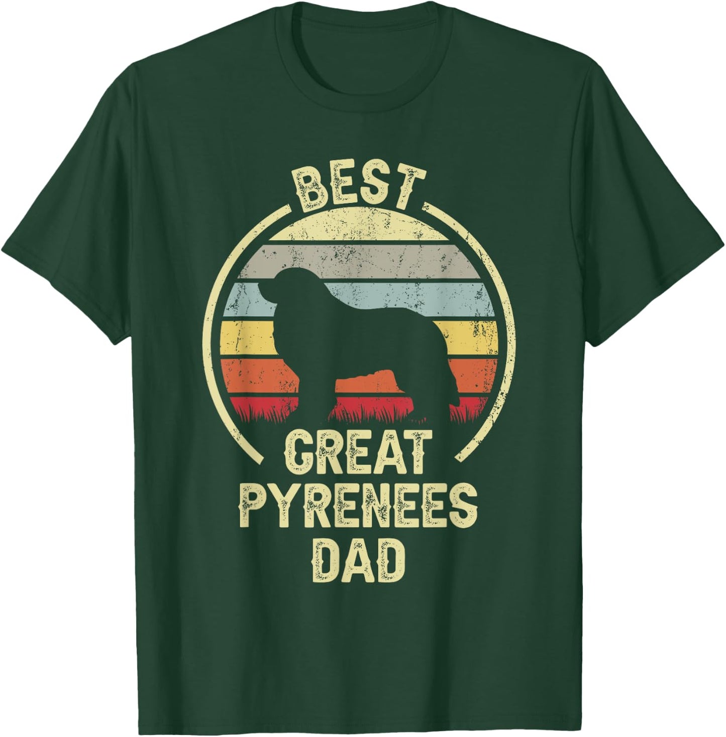 Best Dog Father Dad - Vintage Great Pyrenees T-Shirt - T-Shirt | Forest