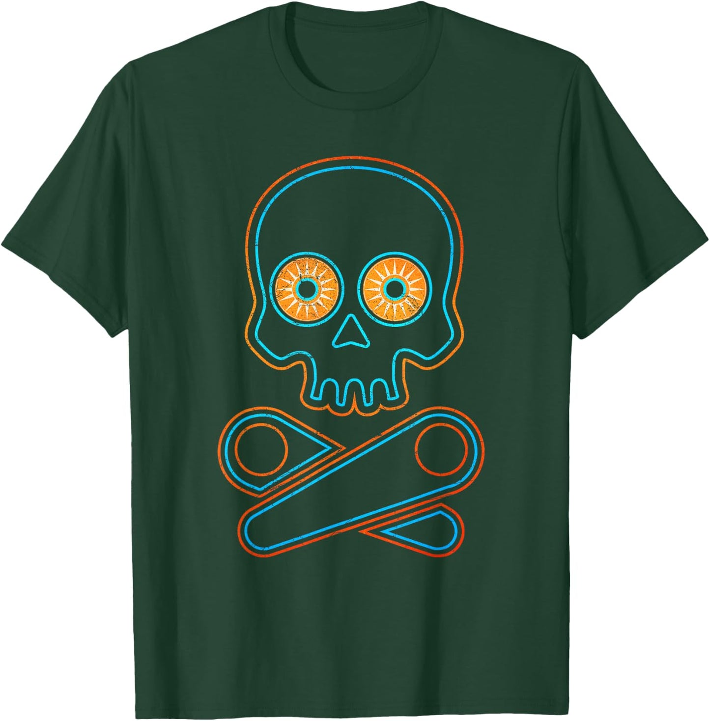 Classic Retro Pinball Design - Pinball Skull Halloween Gift T-Shirt - T-Shirt | Forest