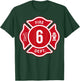 Kids Fire Truck 6th Birthday Boy Firefighter 6 Year Old T-Shirt - T-Shirt | Forest