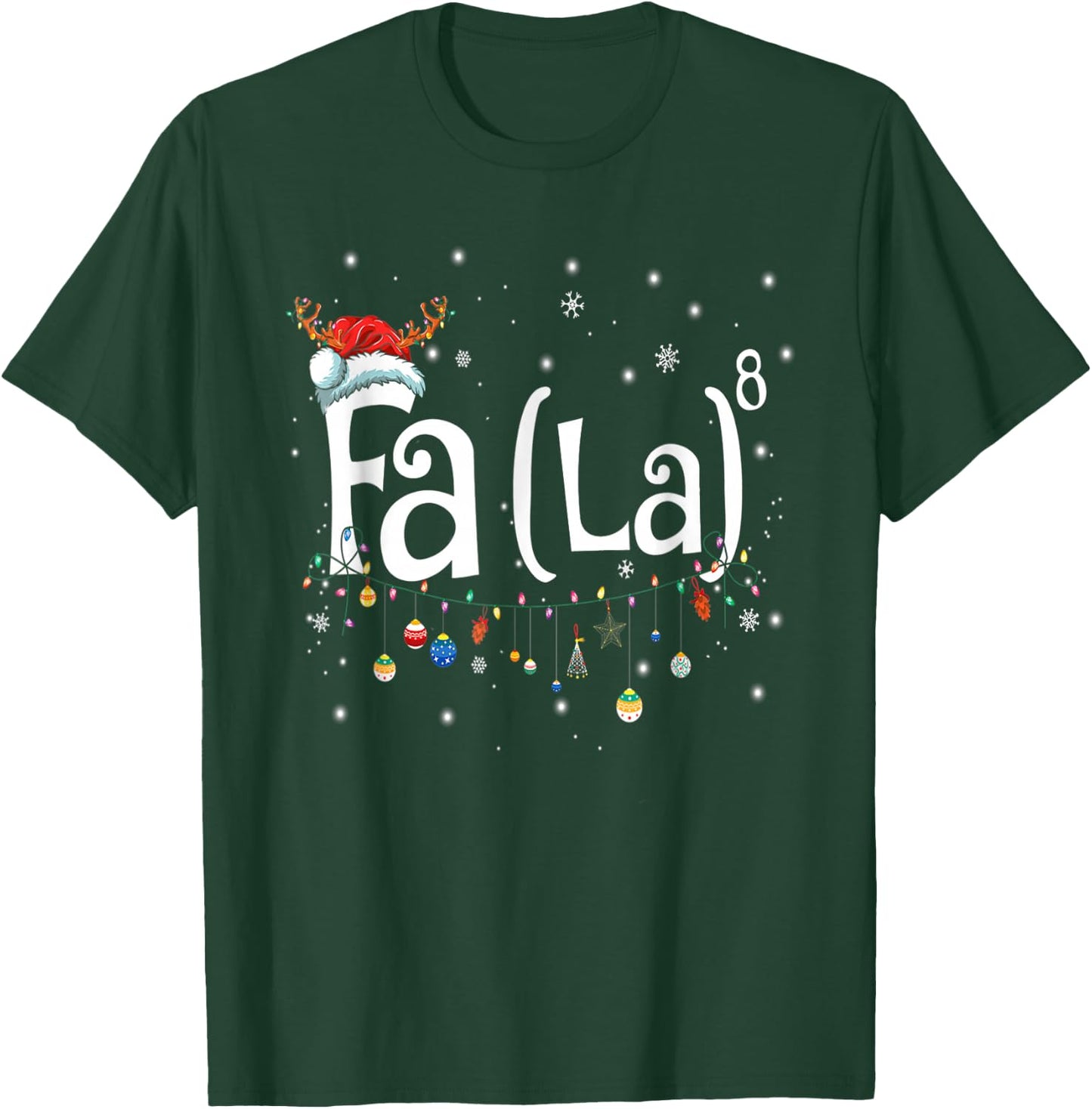 Fa (La)8 Funny Christmas Santa Fa La Math Gift T-Shirt - T-Shirt | Forest