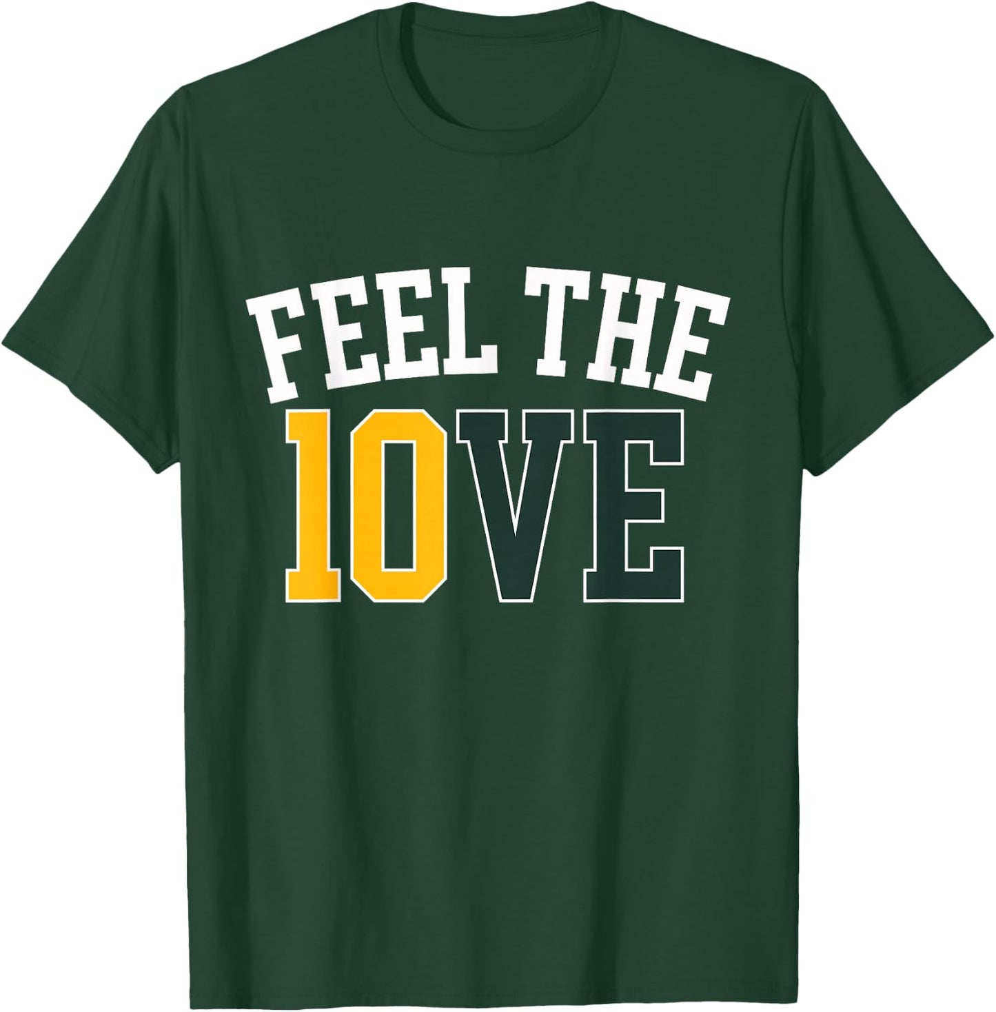 Feel The 10VE Jordan Quarterback Love American Football T-Shirt - T-Shirt | Forest