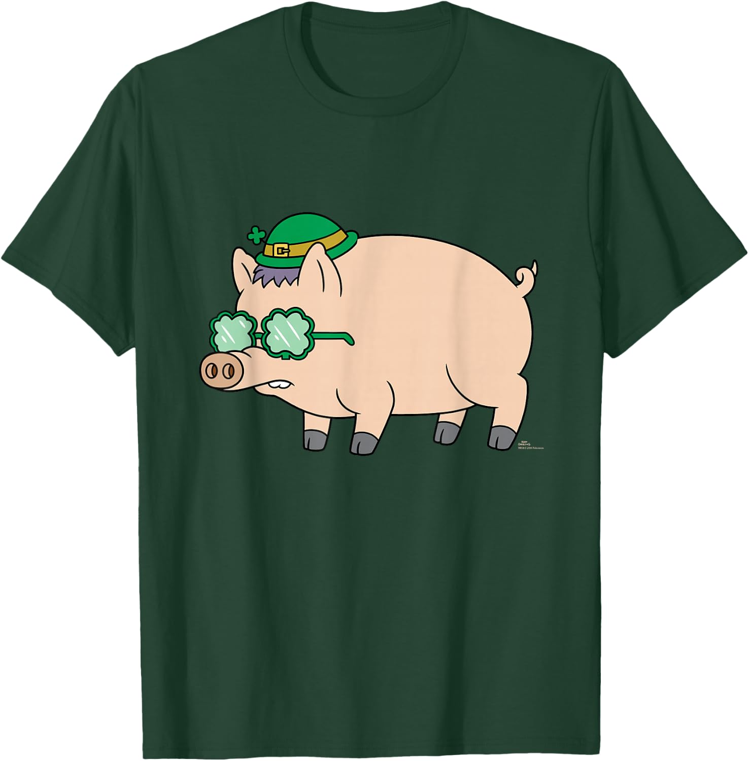 NEW The Simpsons St Patrick's Day Plopper Pig in Green Funny T-Shirt - T-Shirt | Forest
