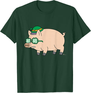 NEW The Simpsons St Patrick's Day Plopper Pig in Green Funny T-Shirt - T-Shirt | Forest