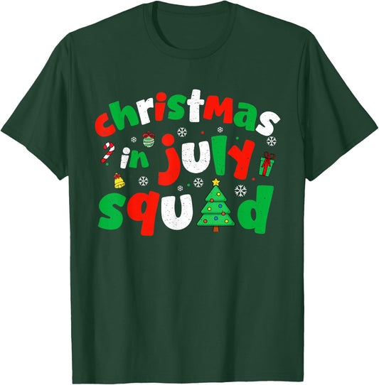 Funny Summer Christmas in July Squad Xmas Men Women Kids T-Shirt - T-Shirt | Forest