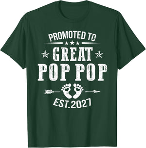 Promoted to Great Pop pop Est 2026 Soon to Be Dad T-Shirt - T-Shirt | Forest