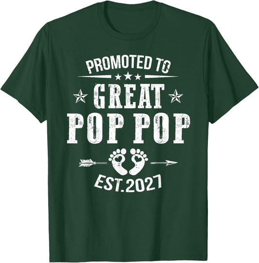 Promoted to Great Pop pop Est 2026 Soon to Be Dad T-Shirt - T-Shirt | Forest