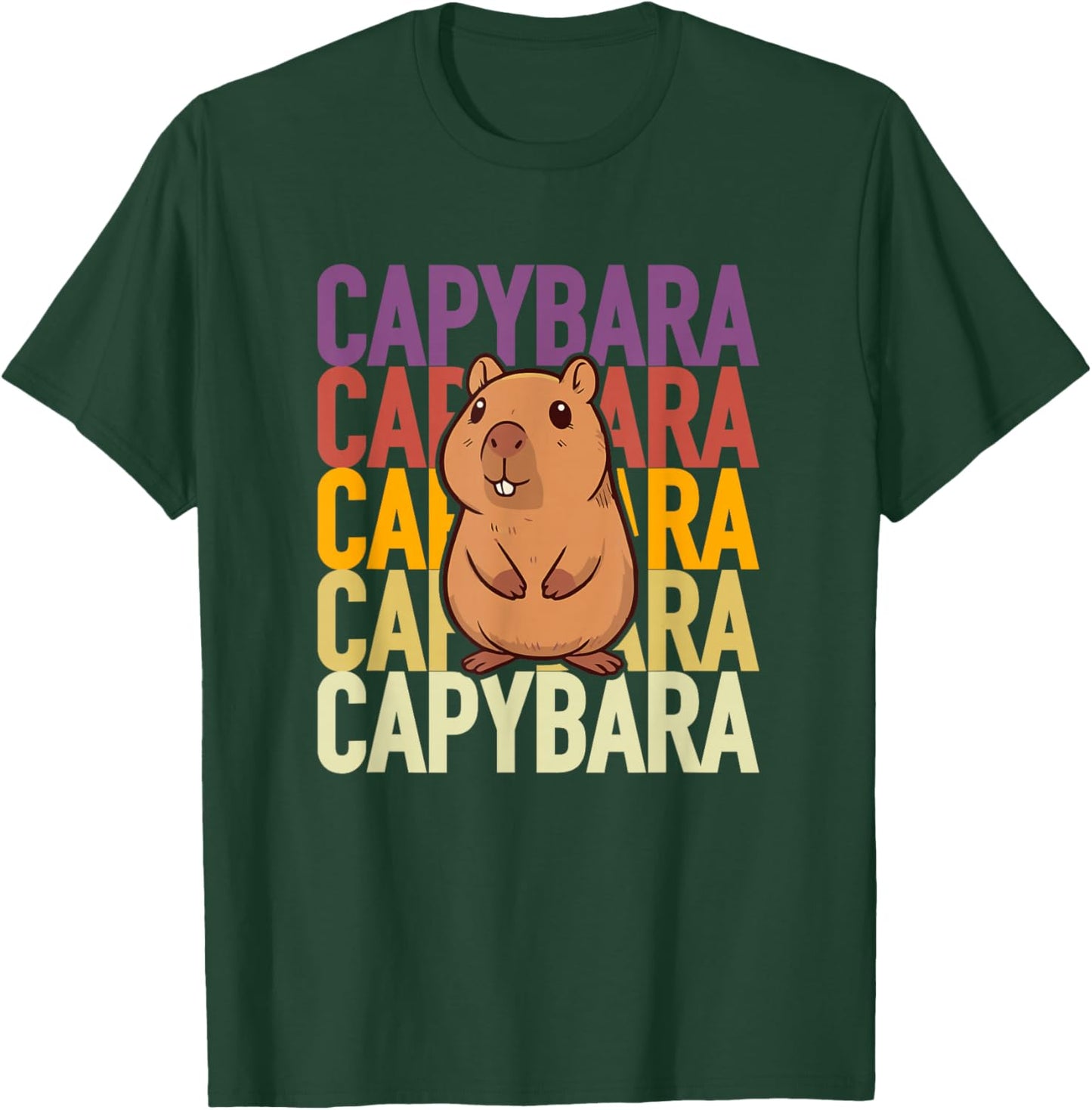 Capybara Mignon pour enfant fan de rongeurs géants , Black, S T-Shirt - T-Shirt | Forest