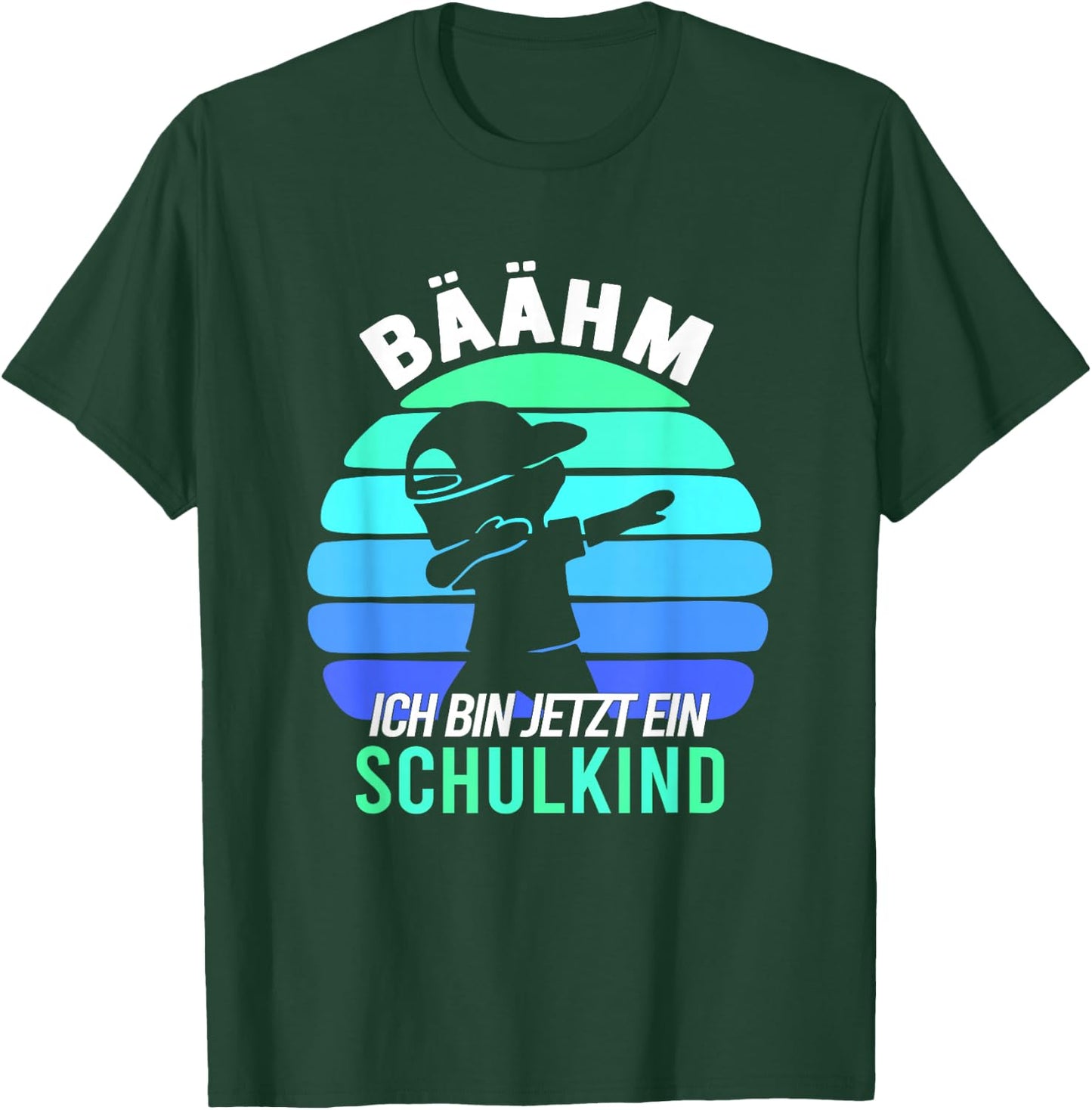 Children's with German Text "Bäähm!!! Schulkind 2025 First Day of School, black T-Shirt - T-Shirt | Forest