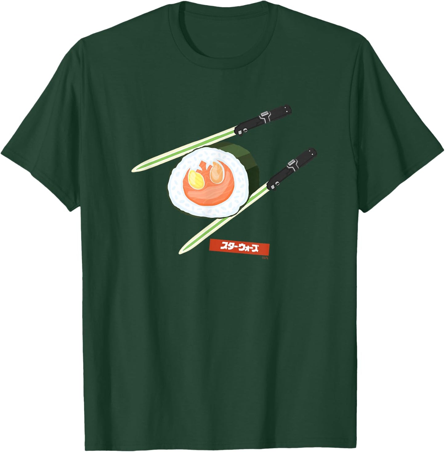 Star Wars Treats Rebel Symbol Sushi & Lightsaber Chopsticks T-Shirt - T-Shirt | Forest