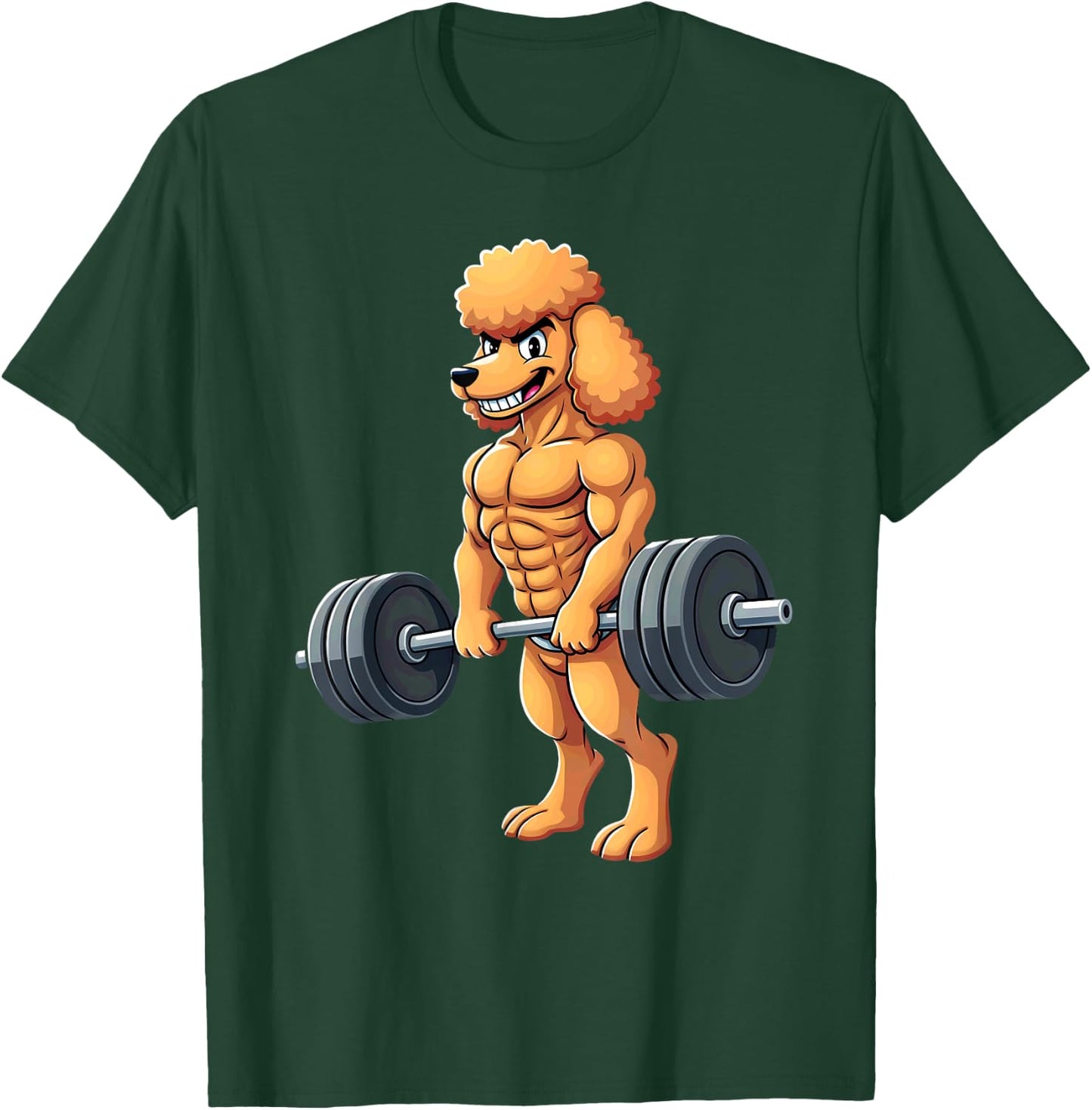 Workout Gym Poodle Dog Deadlift Weightlifting T-Shirt - T-Shirt | Forest