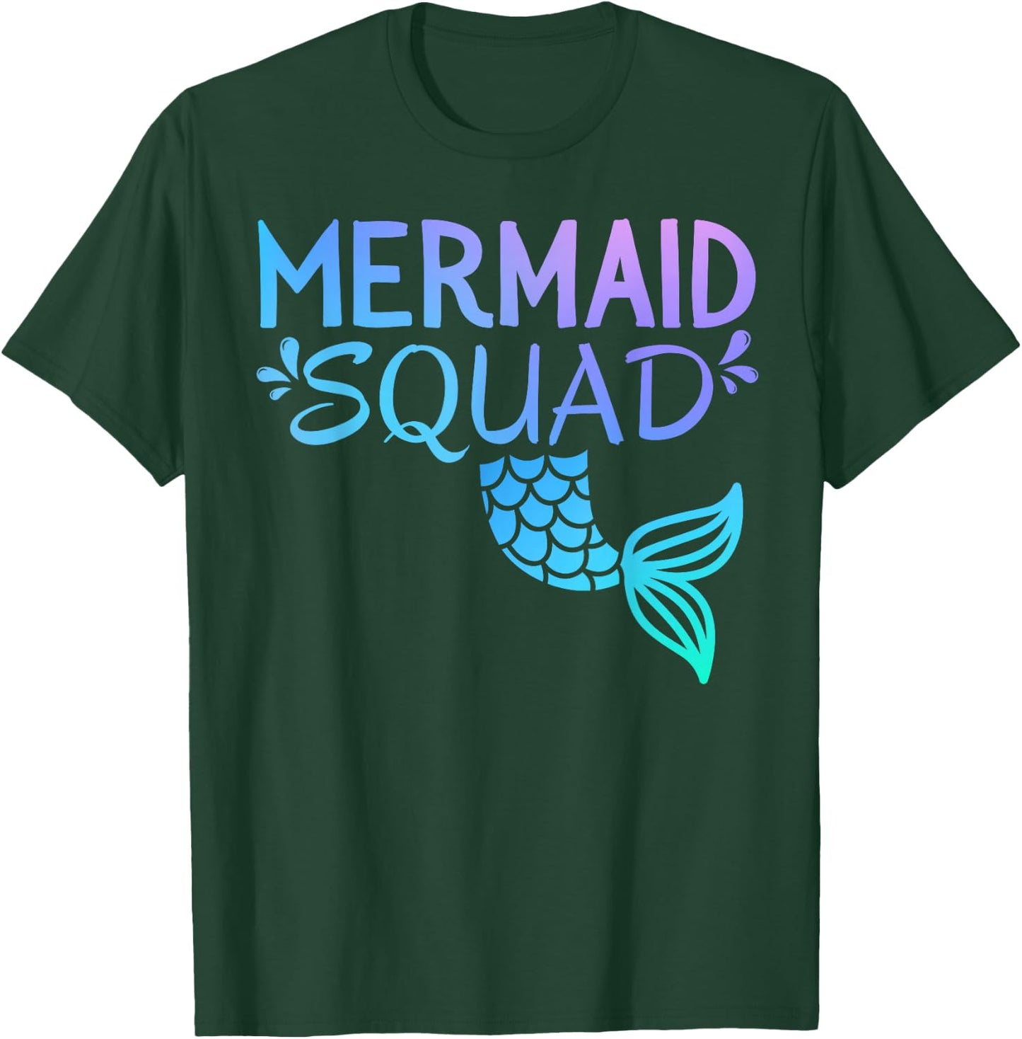 Mermaid Squad Birthday Kids Girl Women Matching Family Party T-Shirt - T-Shirt | Forest