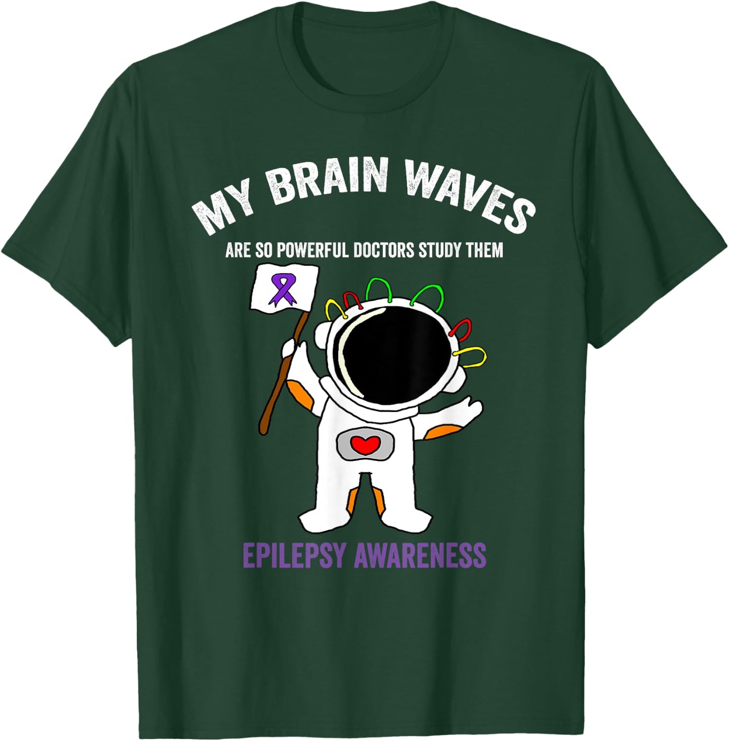 Epilepsy awareness purple ribbon - Space-themed Epilepsy T-Shirt - T-Shirt | Forest