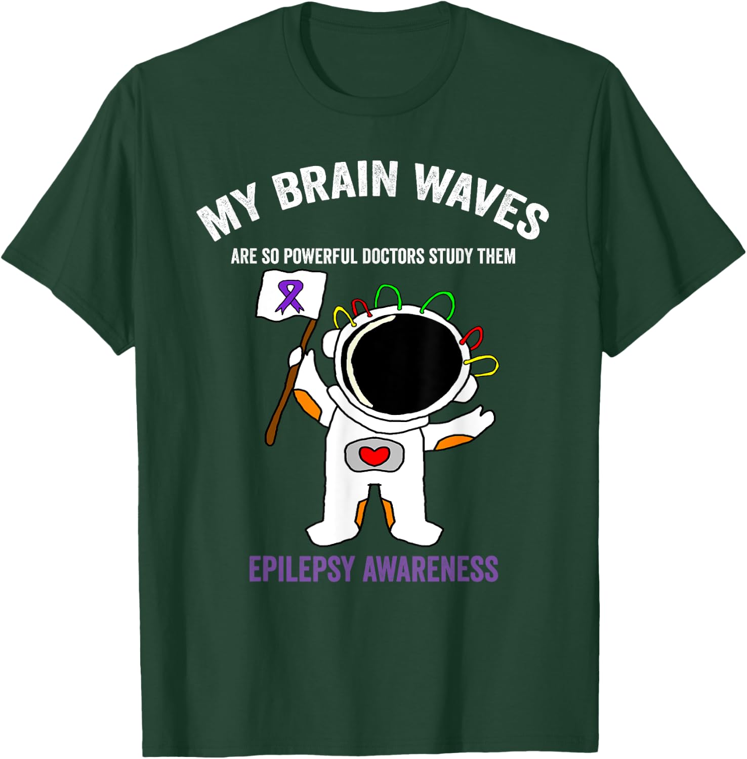 Epilepsy awareness purple ribbon - Space-themed Epilepsy T-Shirt - T-Shirt | Forest