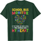 School Bus Monitor Heart Bus Monitor T-Shirt - T-Shirt | Forest