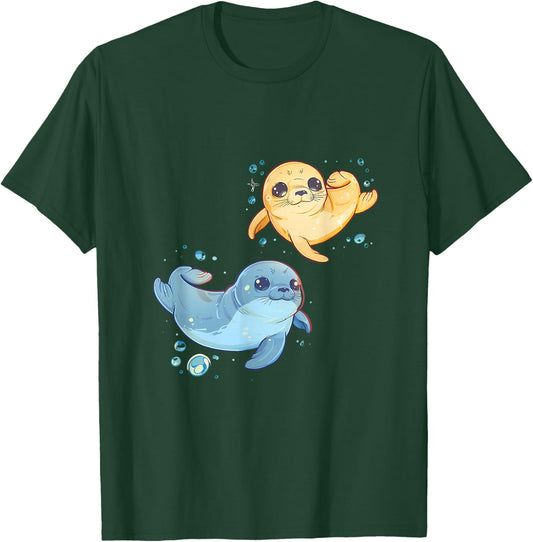 Seal Ocean Sea Animal Marine Mammal Motif Seal Lover T-Shirt - T-Shirt | Forest