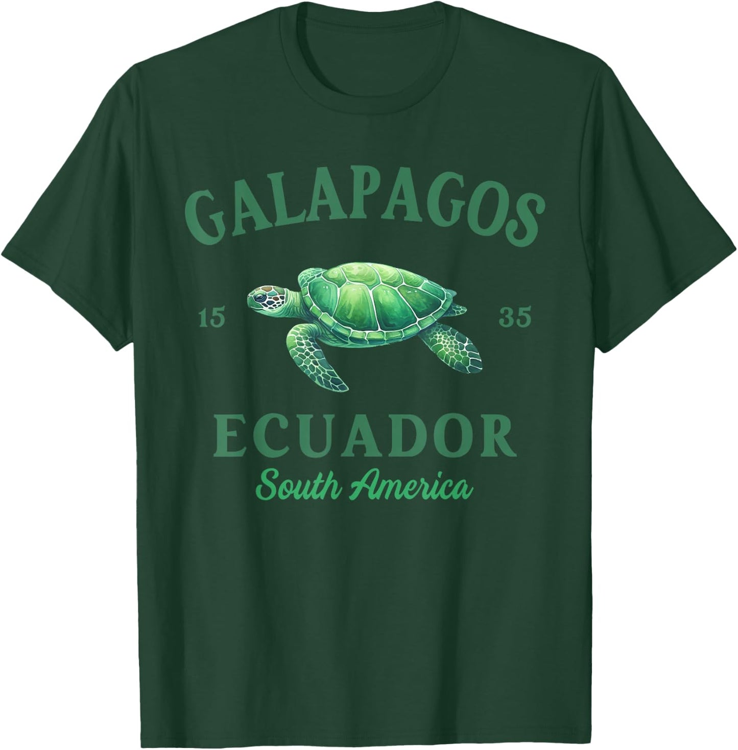 Galapagos Islands Ecuador Galapagos Travel Tortoise T-Shirt - T-Shirt | Forest