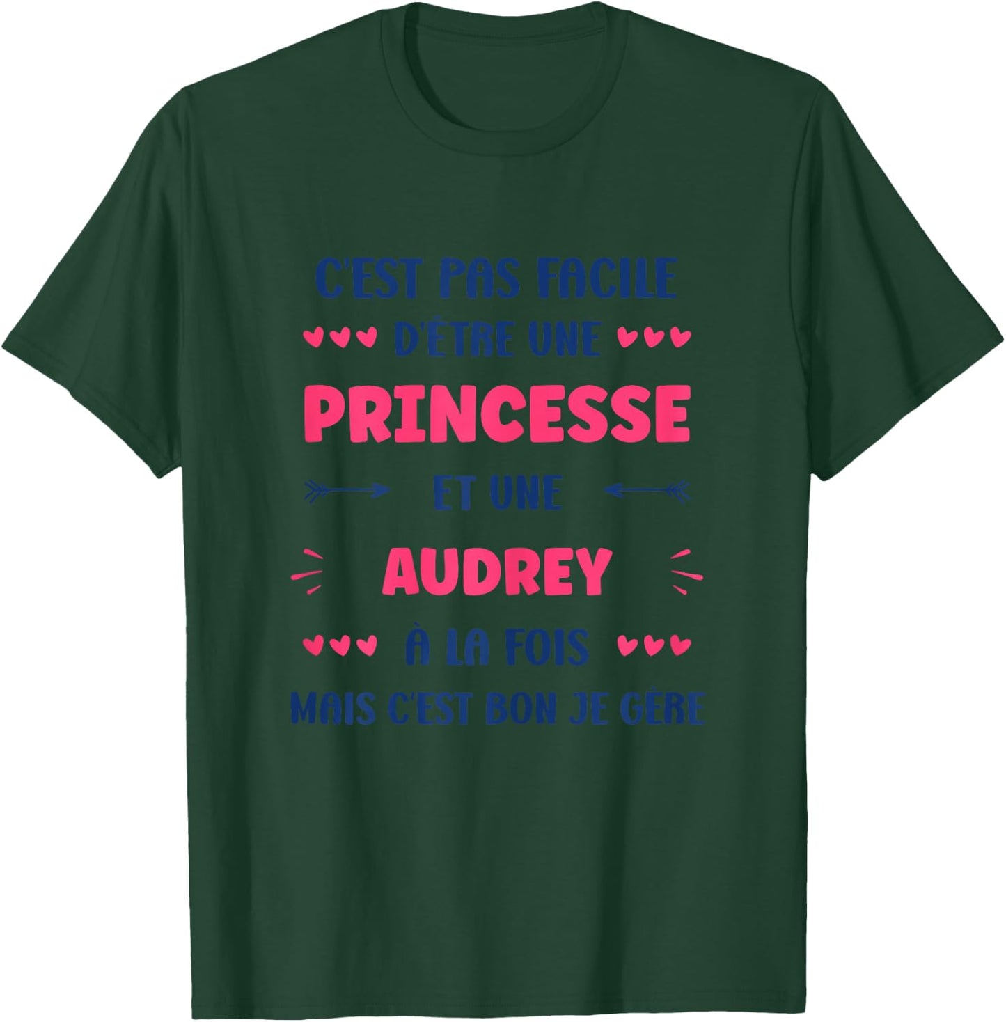 Princess Super Audrey Girl Name Humour Audrey , white, Female X-Small T-Shirt - T-Shirt | Forest