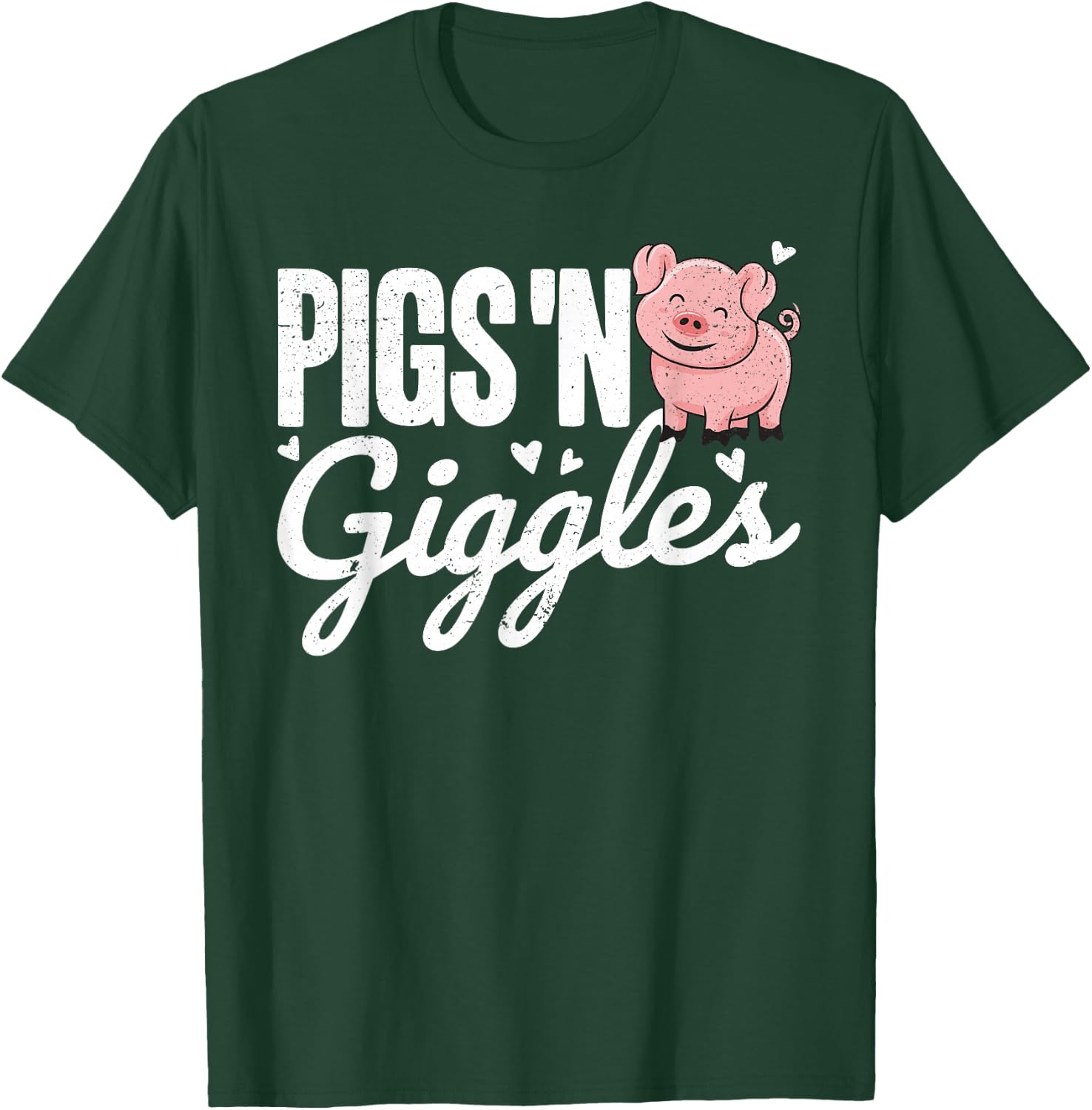 Pigs 'n Giggles Funny Farm Pig Farmer Pigs Women Girls T-Shirt - T-Shirt | Forest
