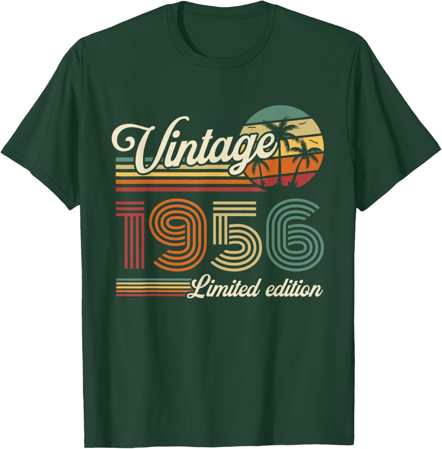 Vintage 1956 Birthday Gift 70 Years Men and Women T-Shirt - T-Shirt | Forest