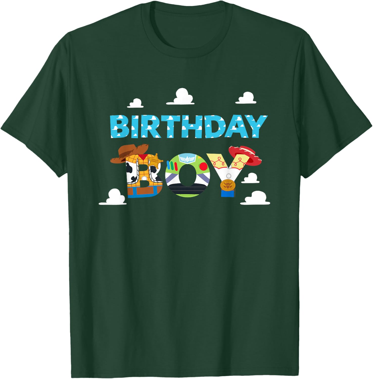 Disney and Pixar's Toy Story Clouds Birthday Boy , Black, S T-Shirt - T-Shirt | Forest