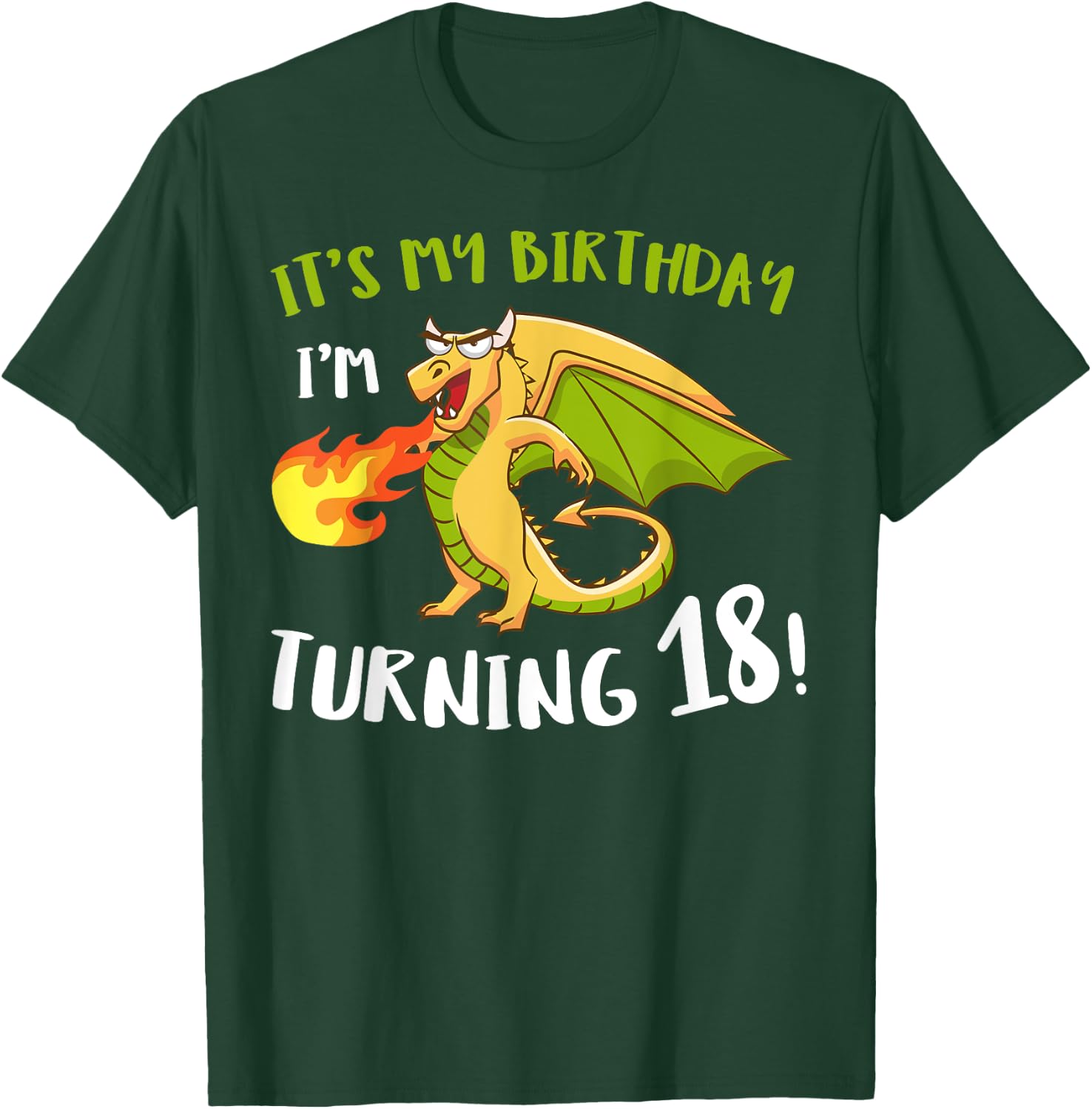 Dragon 18th Birthday Party Mythical Creature Fantasy Legend T-Shirt - T-Shirt | Forest
