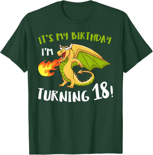 Dragon 18th Birthday Party Mythical Creature Fantasy Legend T-Shirt - T-Shirt | Forest