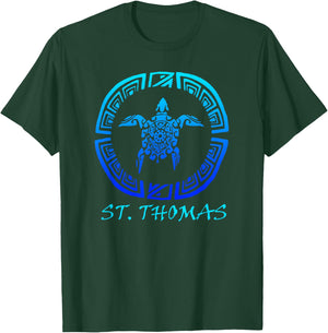 St. Thomas, USVI Caribbean Vintage Retro Throwback Vacation T-Shirt - T-Shirt | Forest