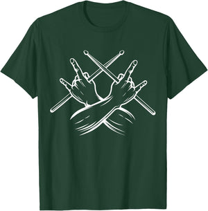 Drummer Drumsticks Rock Drummer T-Shirt - T-Shirt | Forest